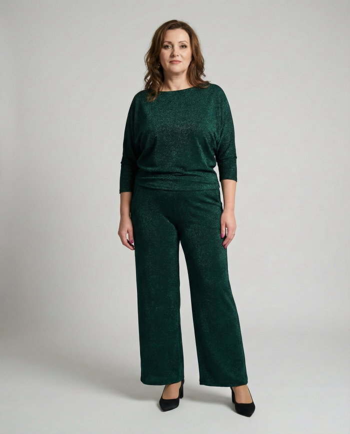 Komplet Kami Nataniel Brokatowy Butelkowa Zieleń