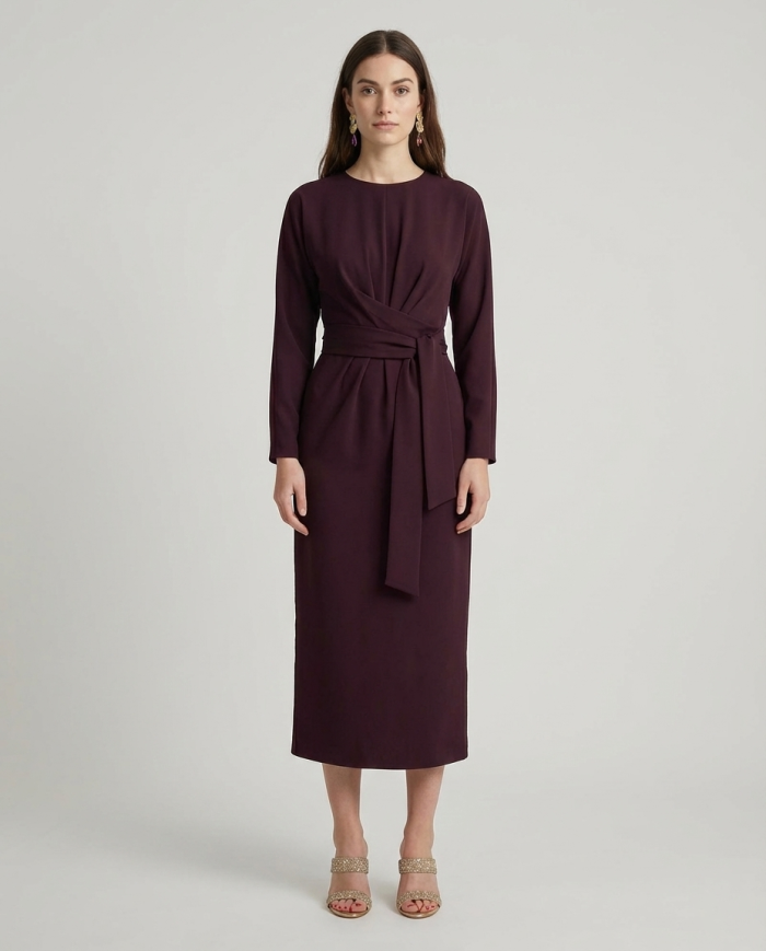 Sukienka Bien Midi Terrastyll Bakłażanowa