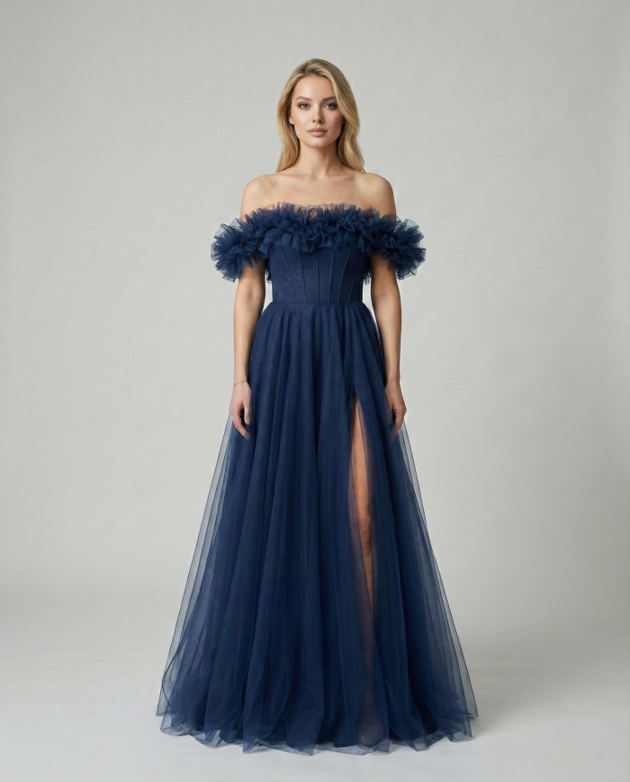 Sukienka Maxi Moni Granatowa