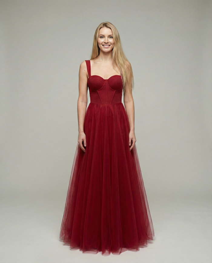 Sukienka Odis Maxi Tamara Bordowa