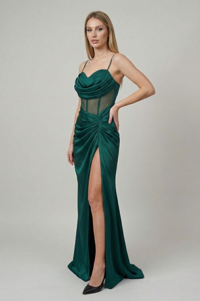 Sukienka Eliza Odis Maxi Butelkowa Zieleń