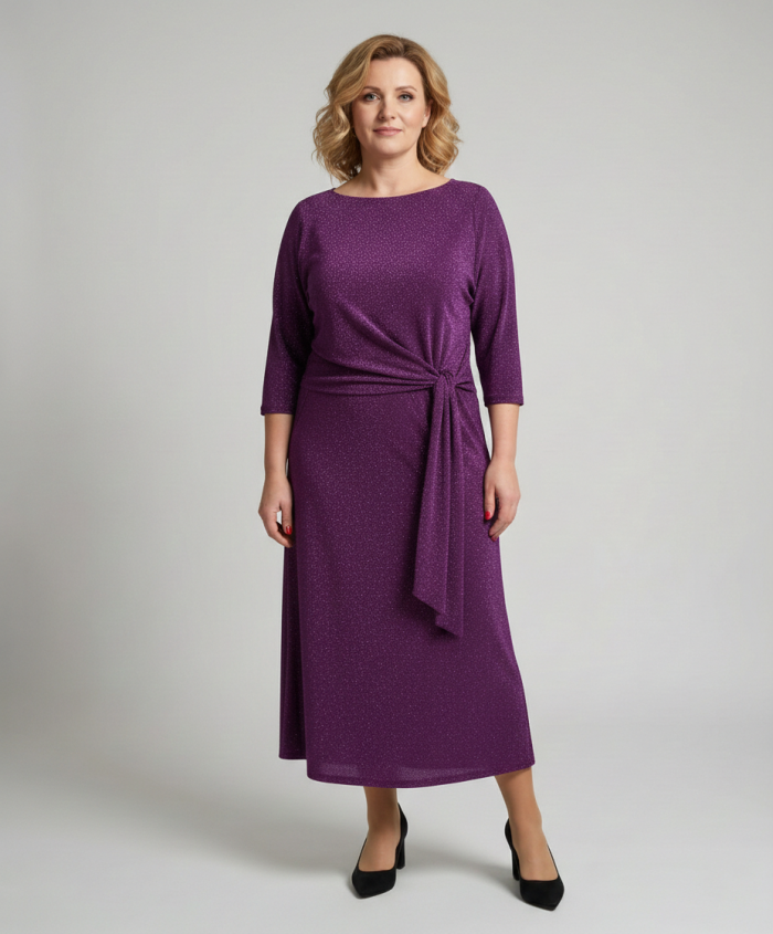 Sukienka Lacoria Fioletowa Połysk