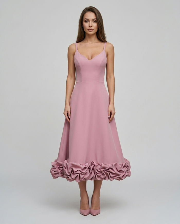 Sukienka Aisza Midi Różowa