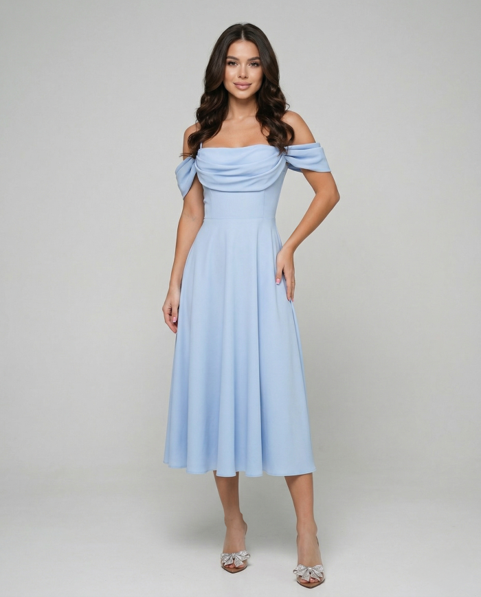 Sukienka Eli Midi Niebieska