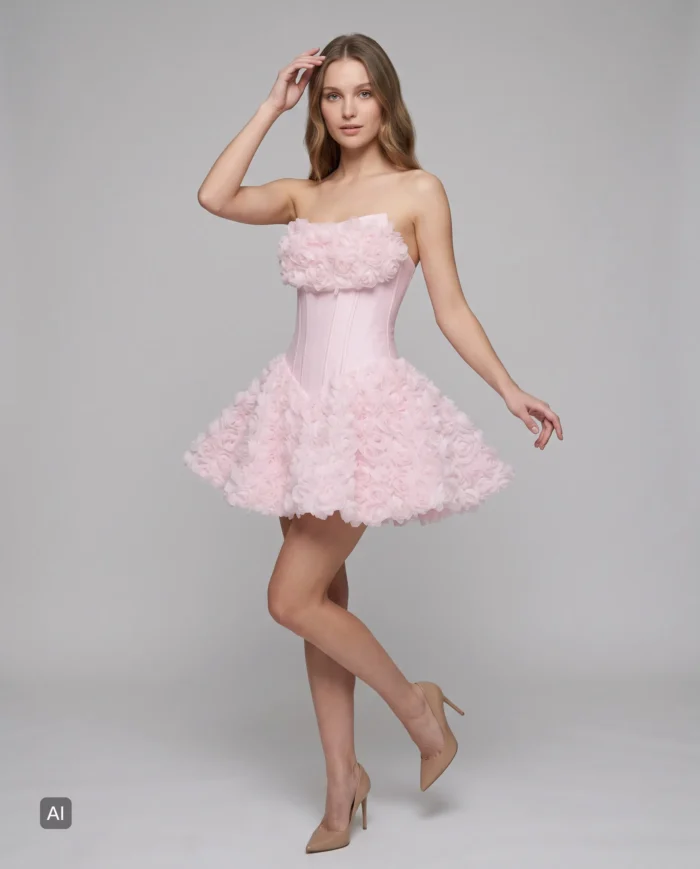Sukienka Dolly Odis Pudrowy Róż